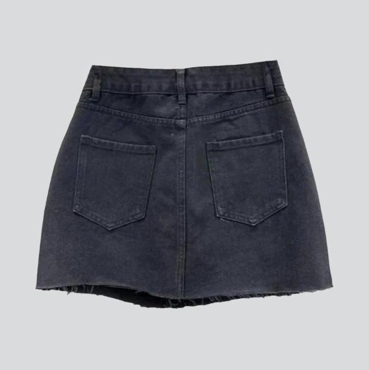 Stylish distressed women denim skort