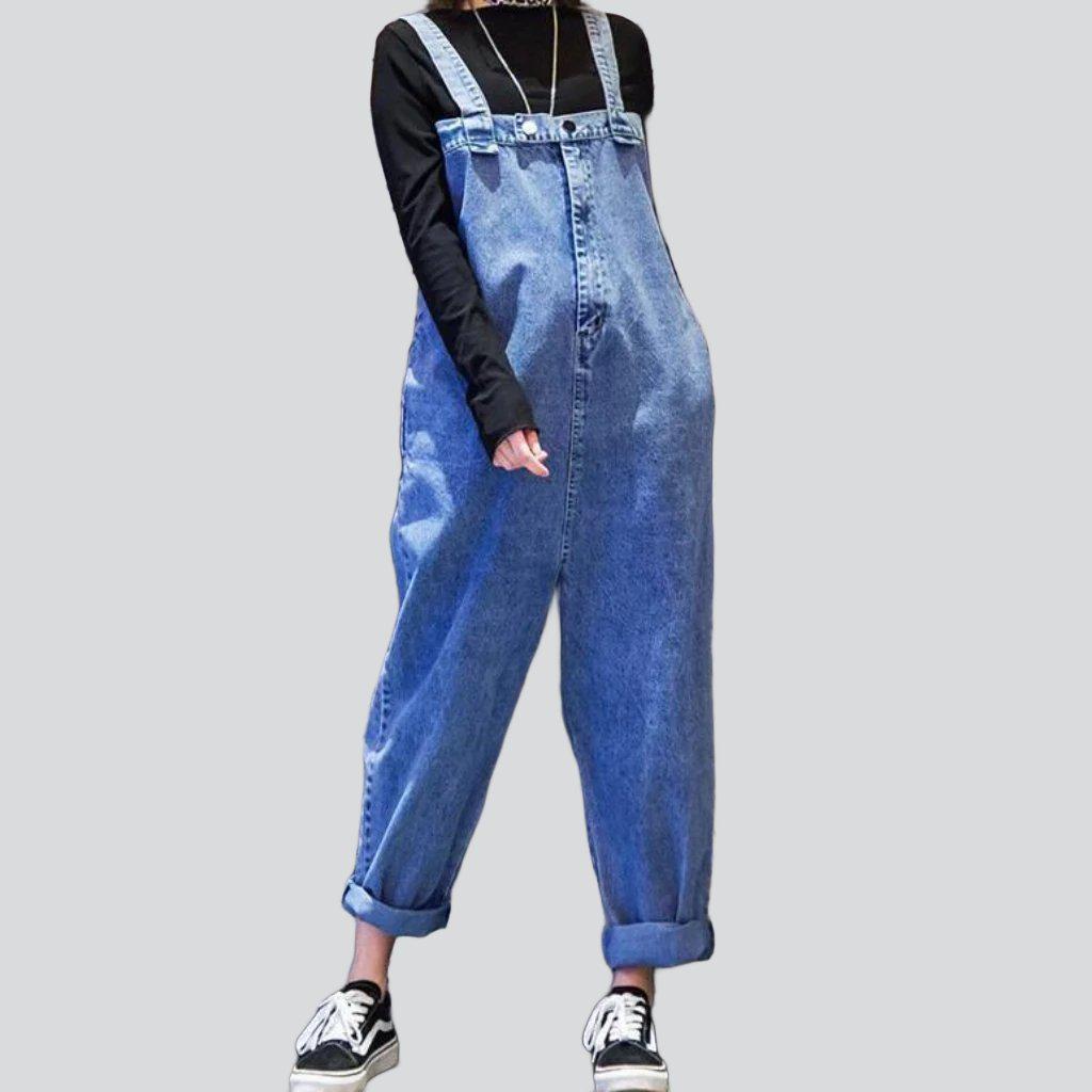 Urban style baggy denim jumpsuit