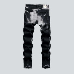 Bleached patchwork jeans for men