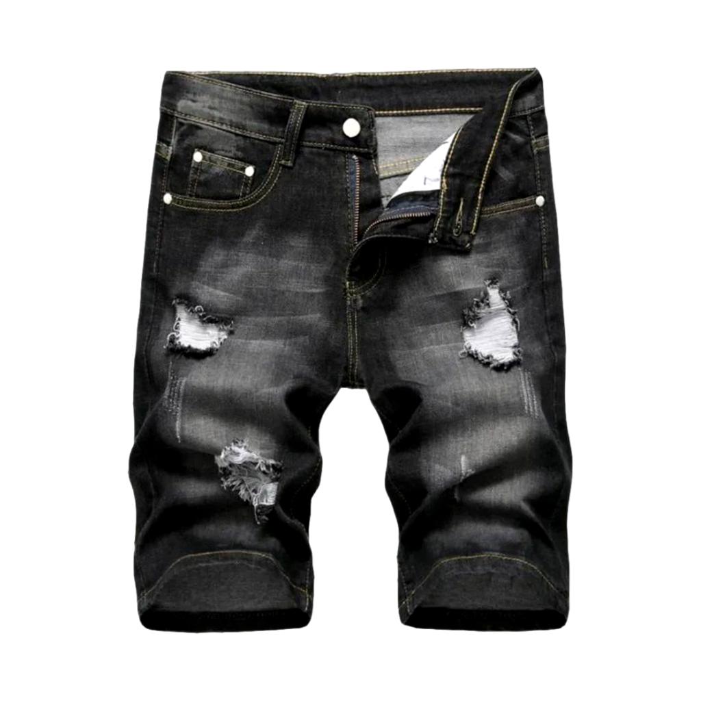 Zerrissene schmale Herren-Jeansshorts