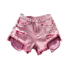 Distressed-Jeansshorts mit sichtbaren Taschen