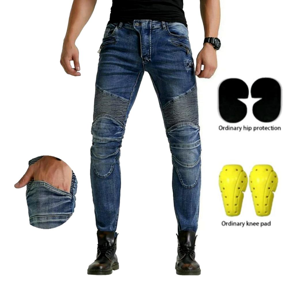 Skin-friendly men biker jeans