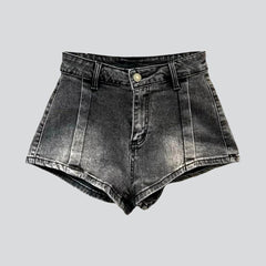 Streetwear dark vintage denim shorts