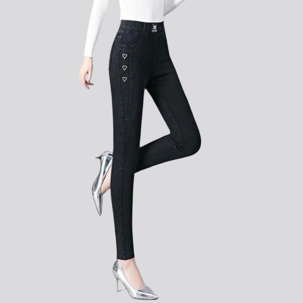 Street women heart jeans