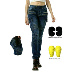 Protective women biker jeans