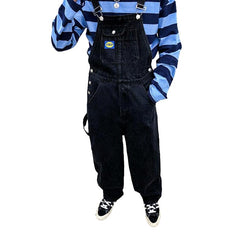 Urban baggy men jean jumpsuit