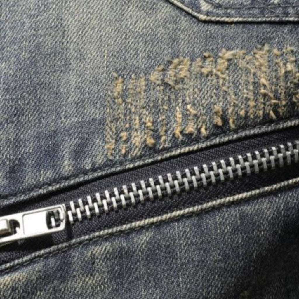 Biker-Bomber-Jeansjacke für Herren