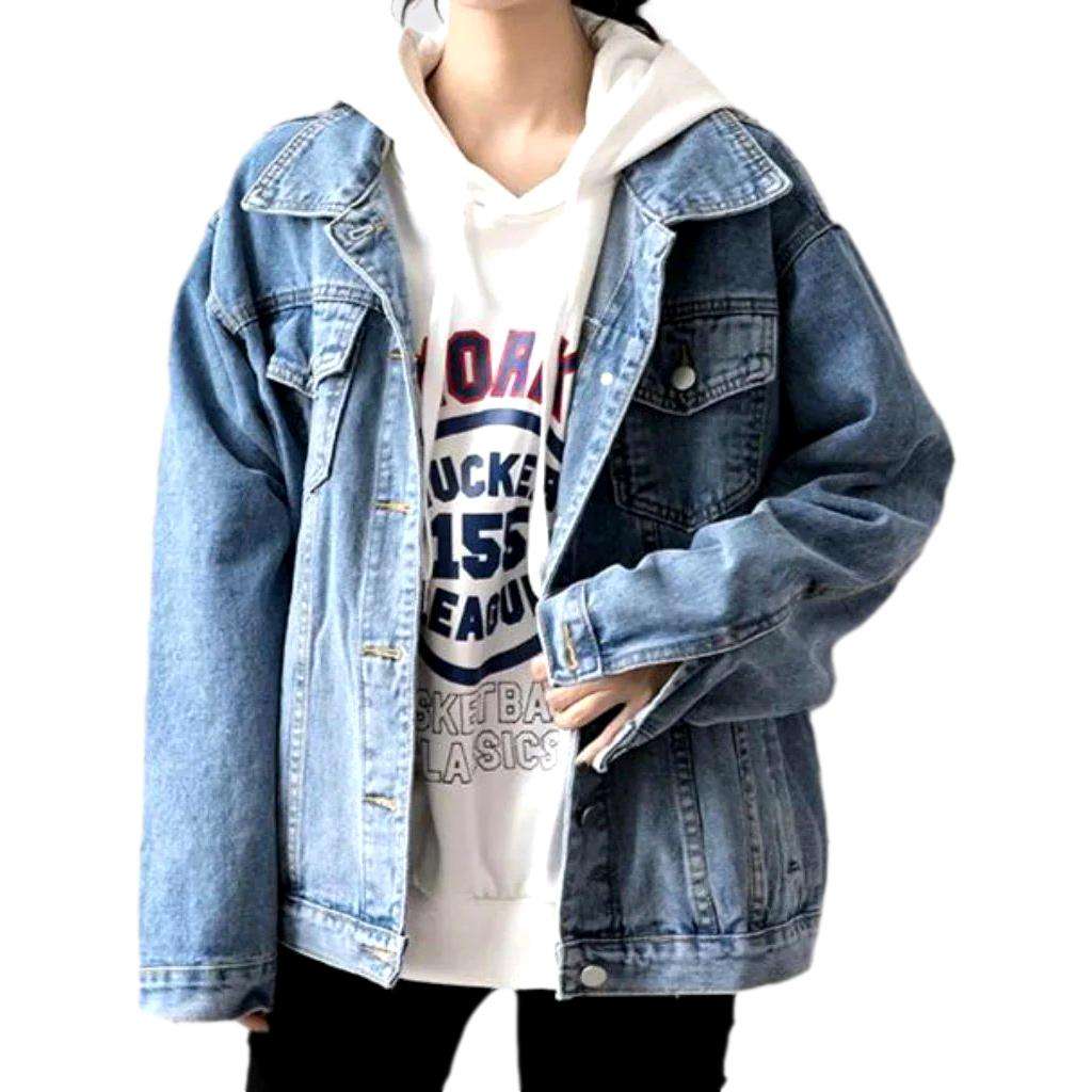 90er Jahre Light-Wash Jeansjacke für Damen