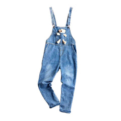 Jeans-Jumpsuit mit Teddybär