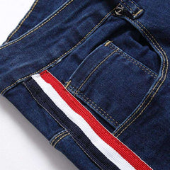 Men jeans with side bands