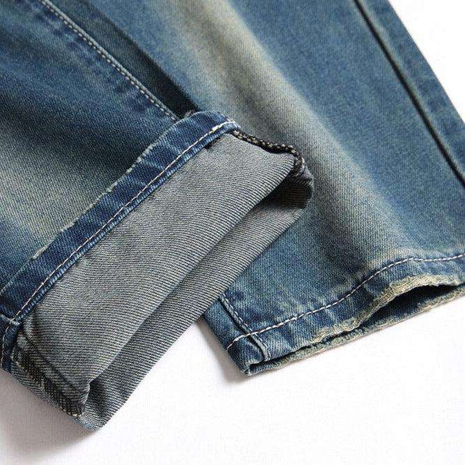 Men jeans with color rips