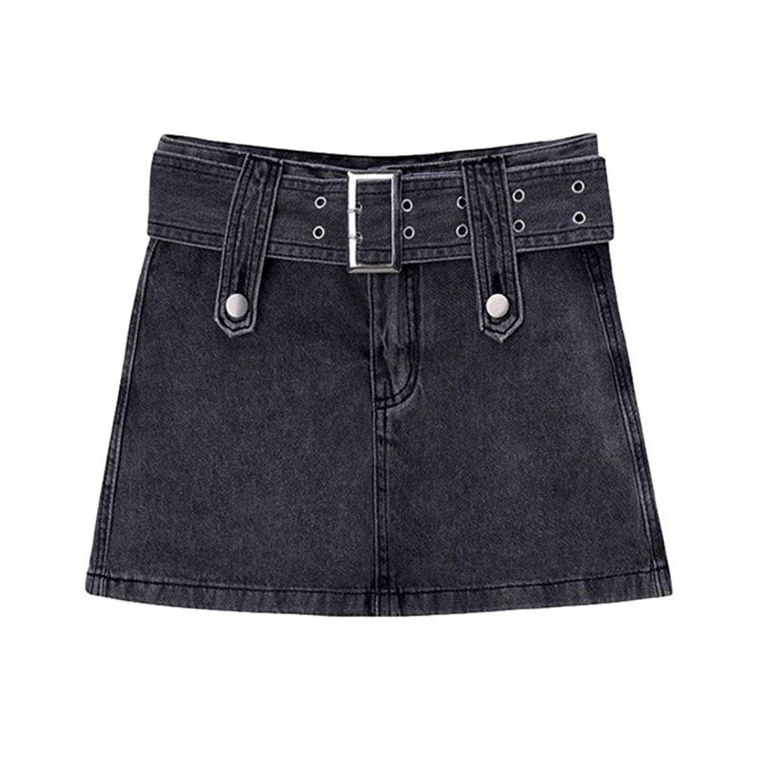 Mini-Jeansrock mit Gürtel