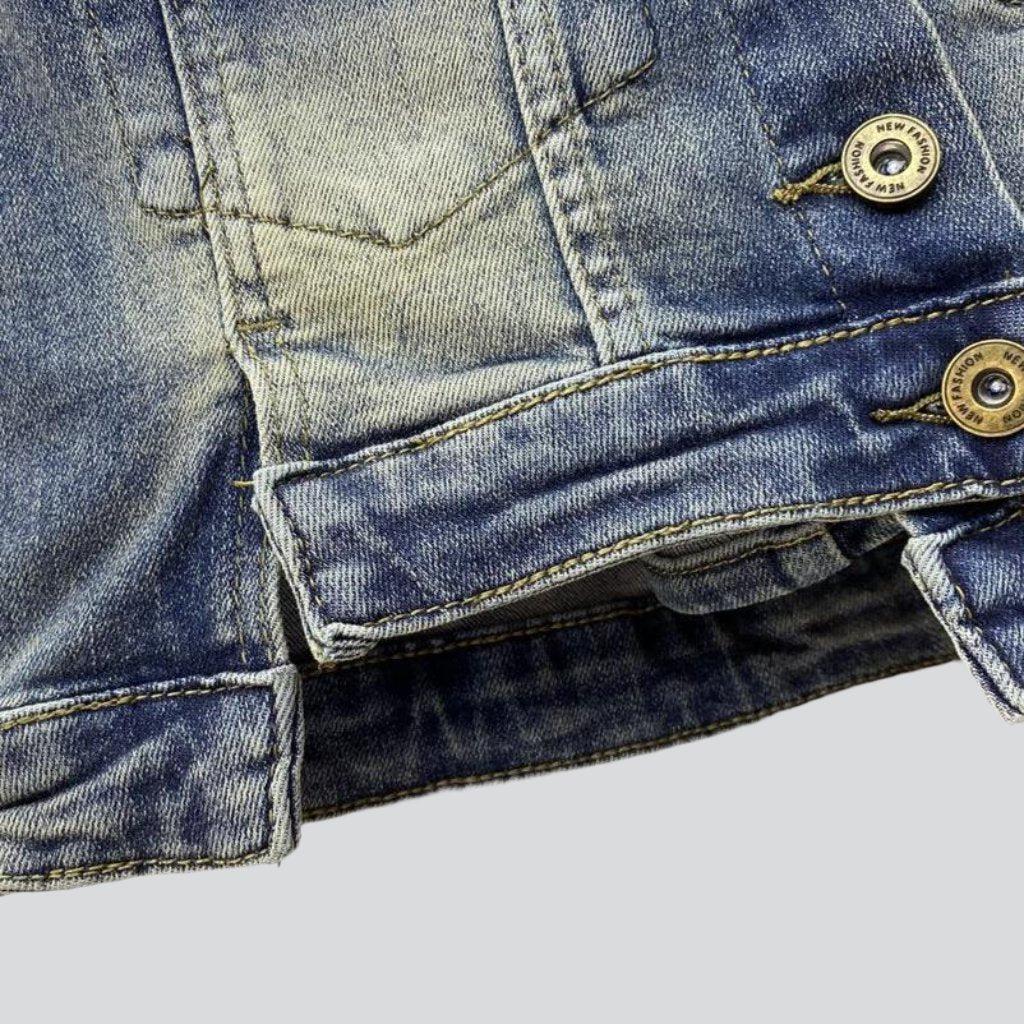 Vintage buttoned women denim skort