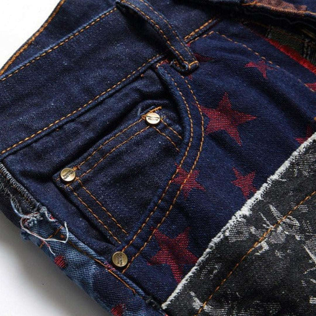 Color patchwork jeans for men