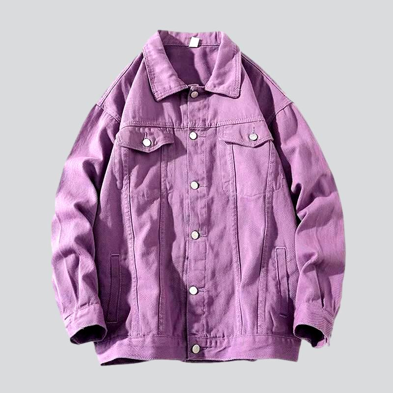 Super übergroße farbige Jeansjacke