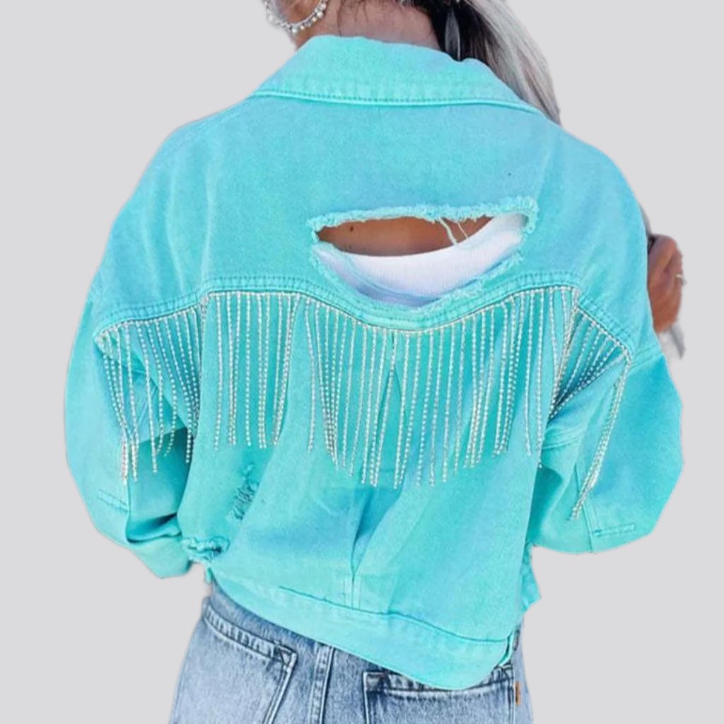 Ripped-back women denim jacket