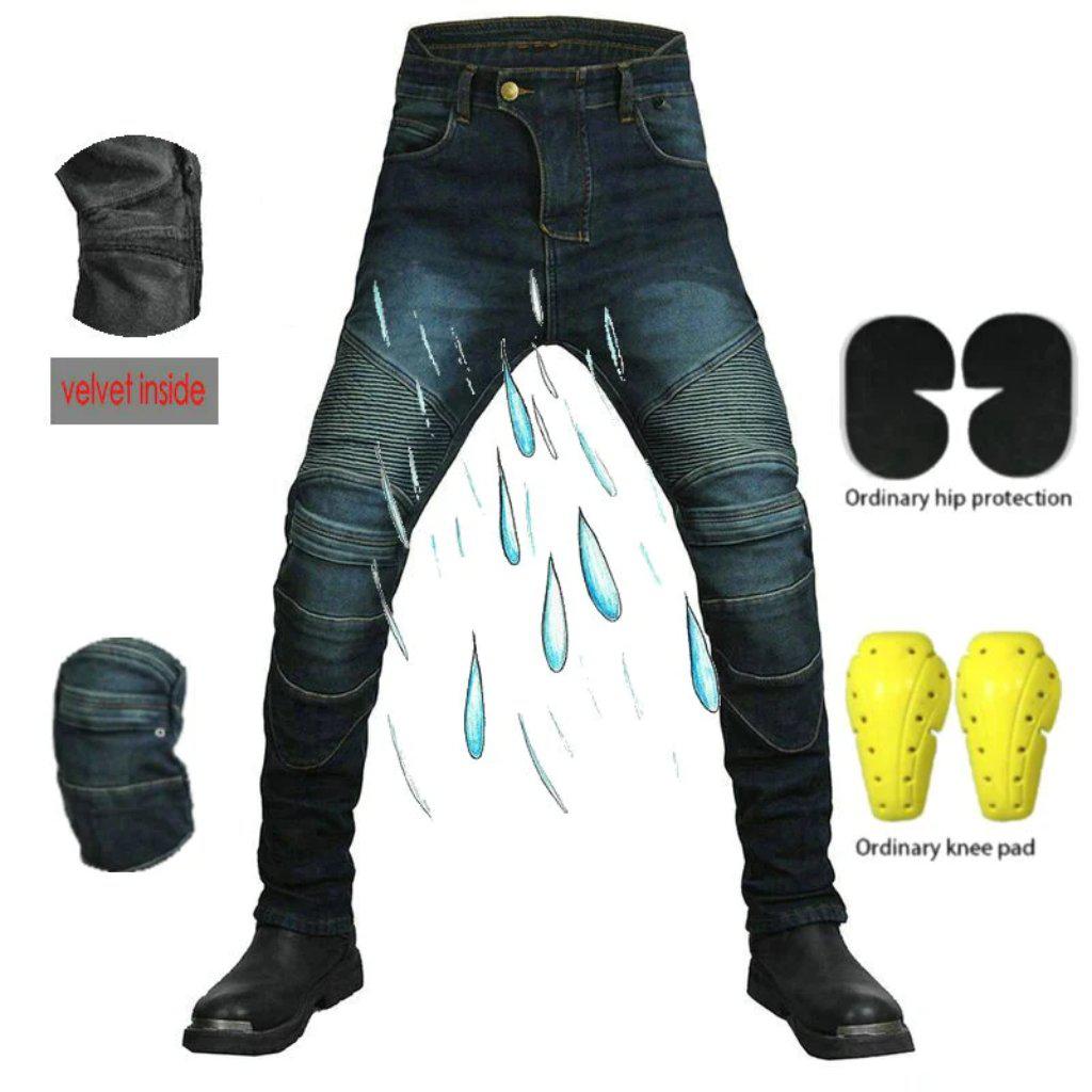 Winter waterproof men biker jeans