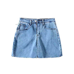 Figurbetonter Mini-Jeans-Skort