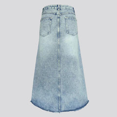 Light-wash women denim skirt