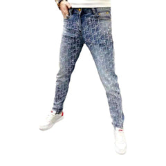 Mid-waist men slim jeans