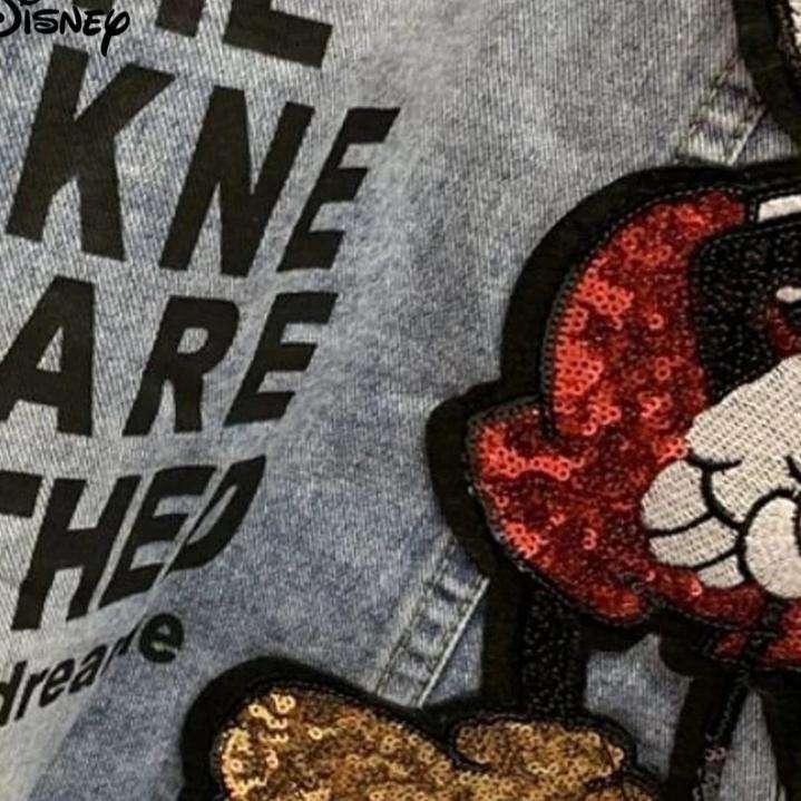 Mickey embroidery women denim jacket