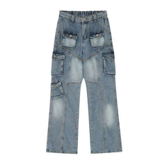 Cargo multi-pocket women jeans