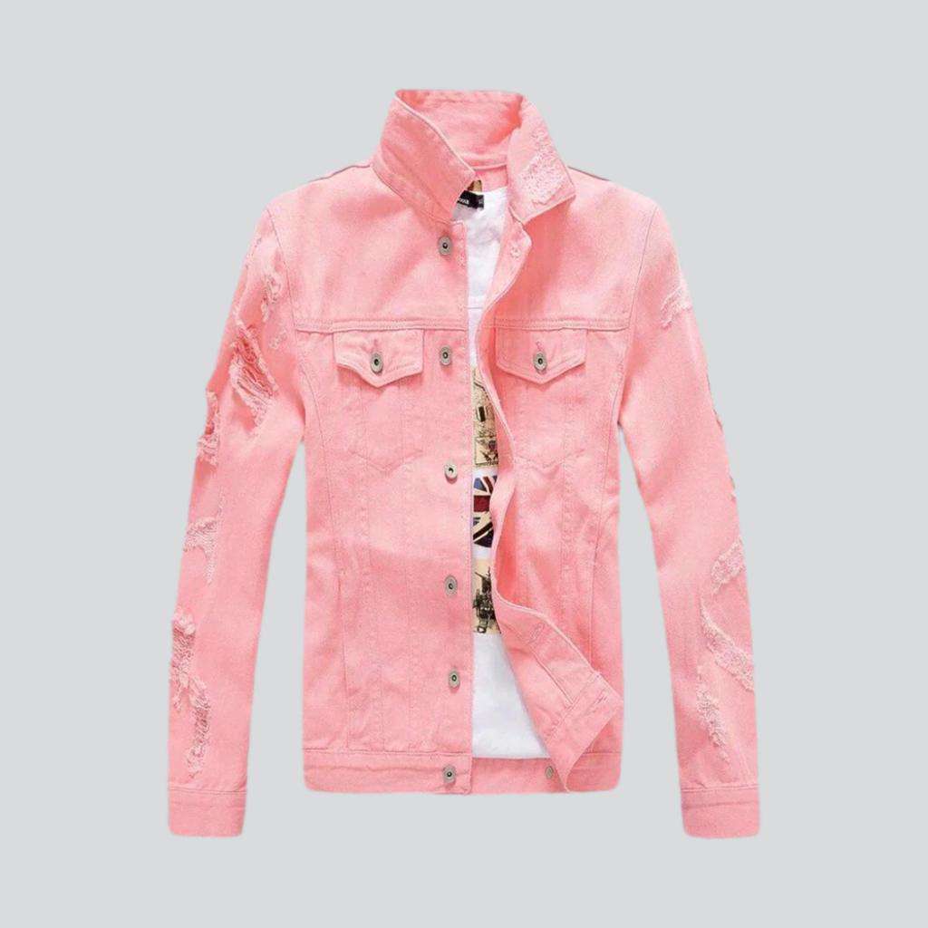 Color men jeans jacket