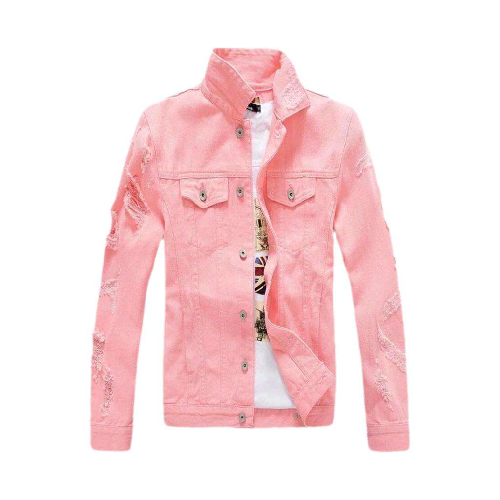 Color men jeans jacket