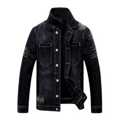 Herren Jeansjacke mit Nahtstickerei