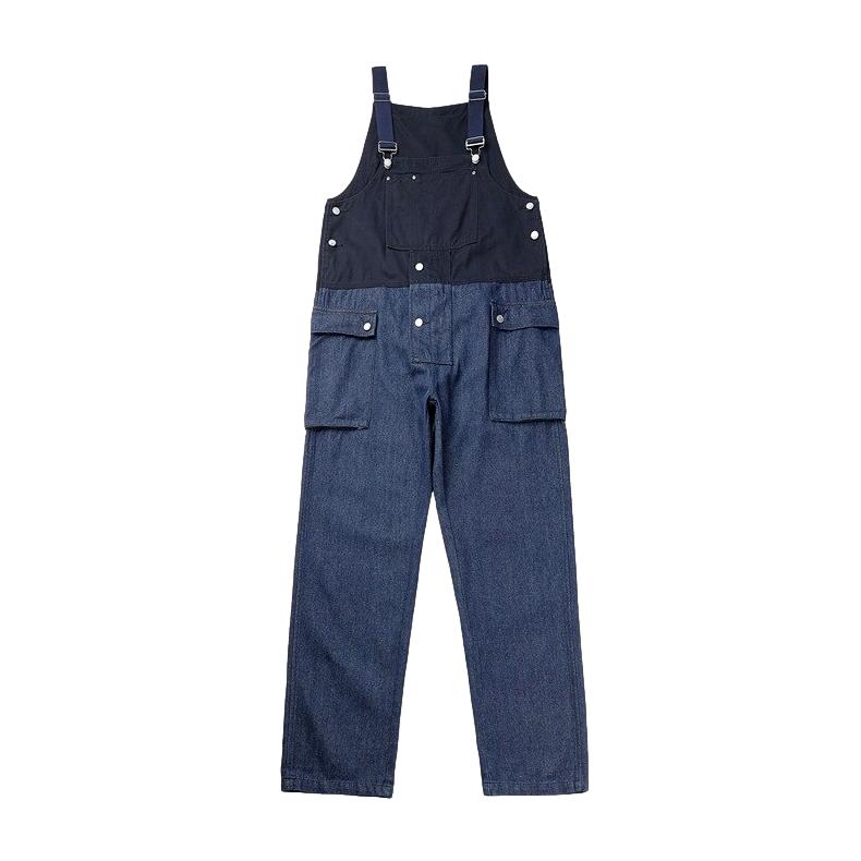 Two-color men denim dungaree