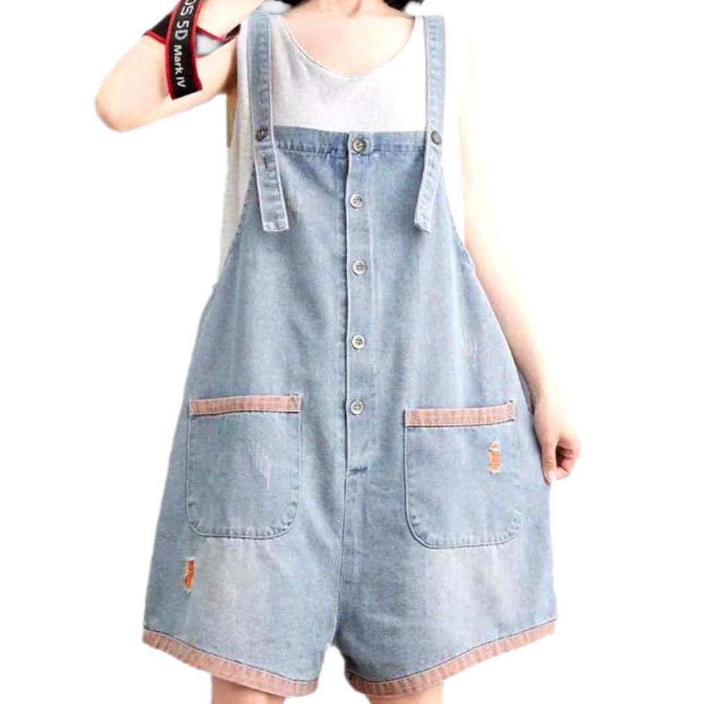 Vintage jean romper for women