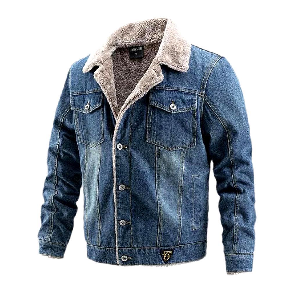 Warm men jeans jacket