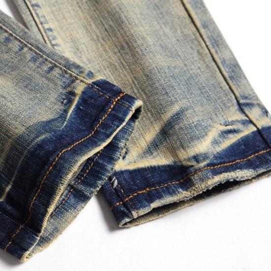 Painted distressed men jeans