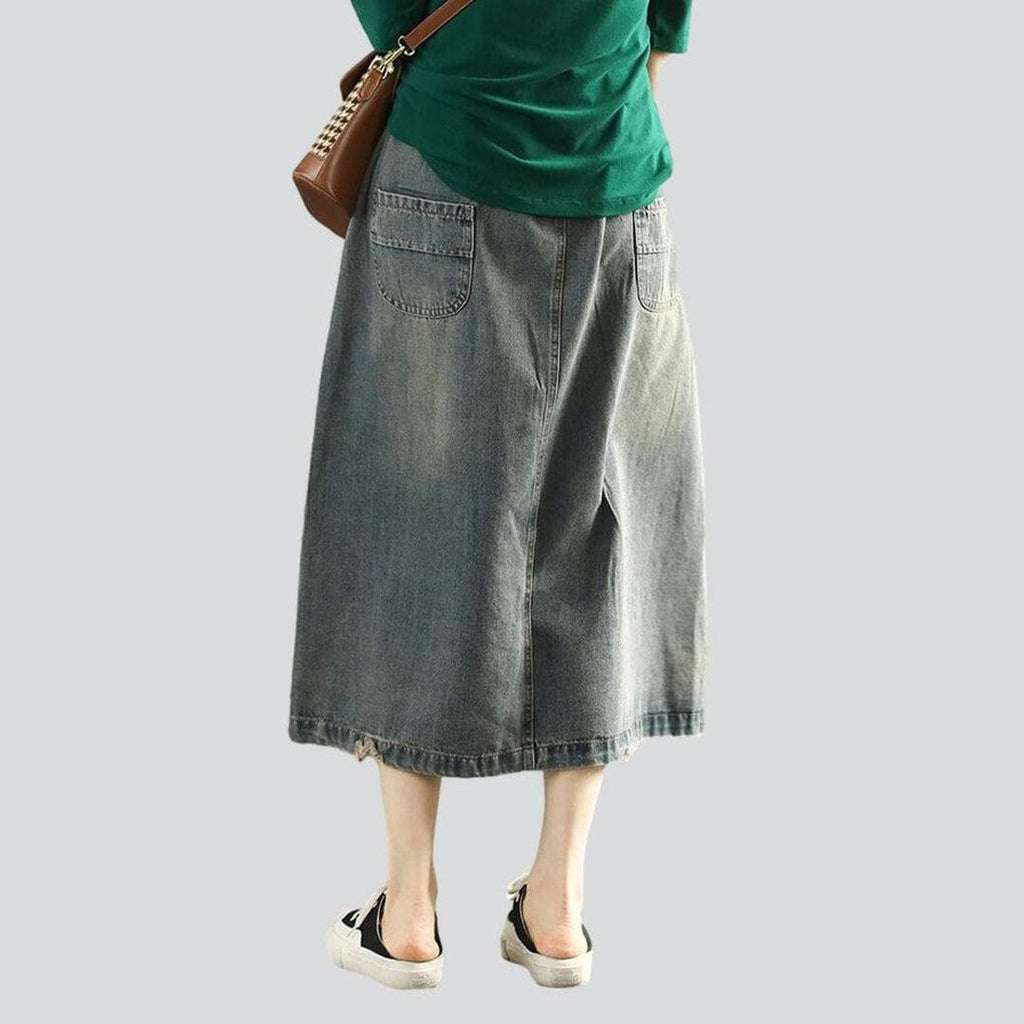 Cargo vintage women denim skirt