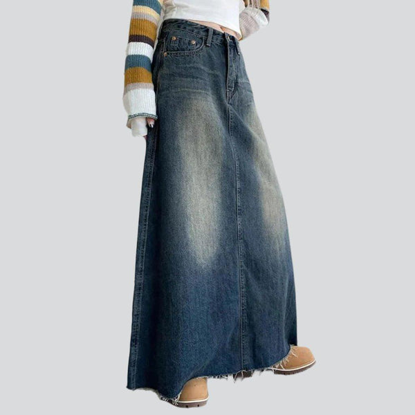 Sanded floor-length denim skirt – Rae Jeans