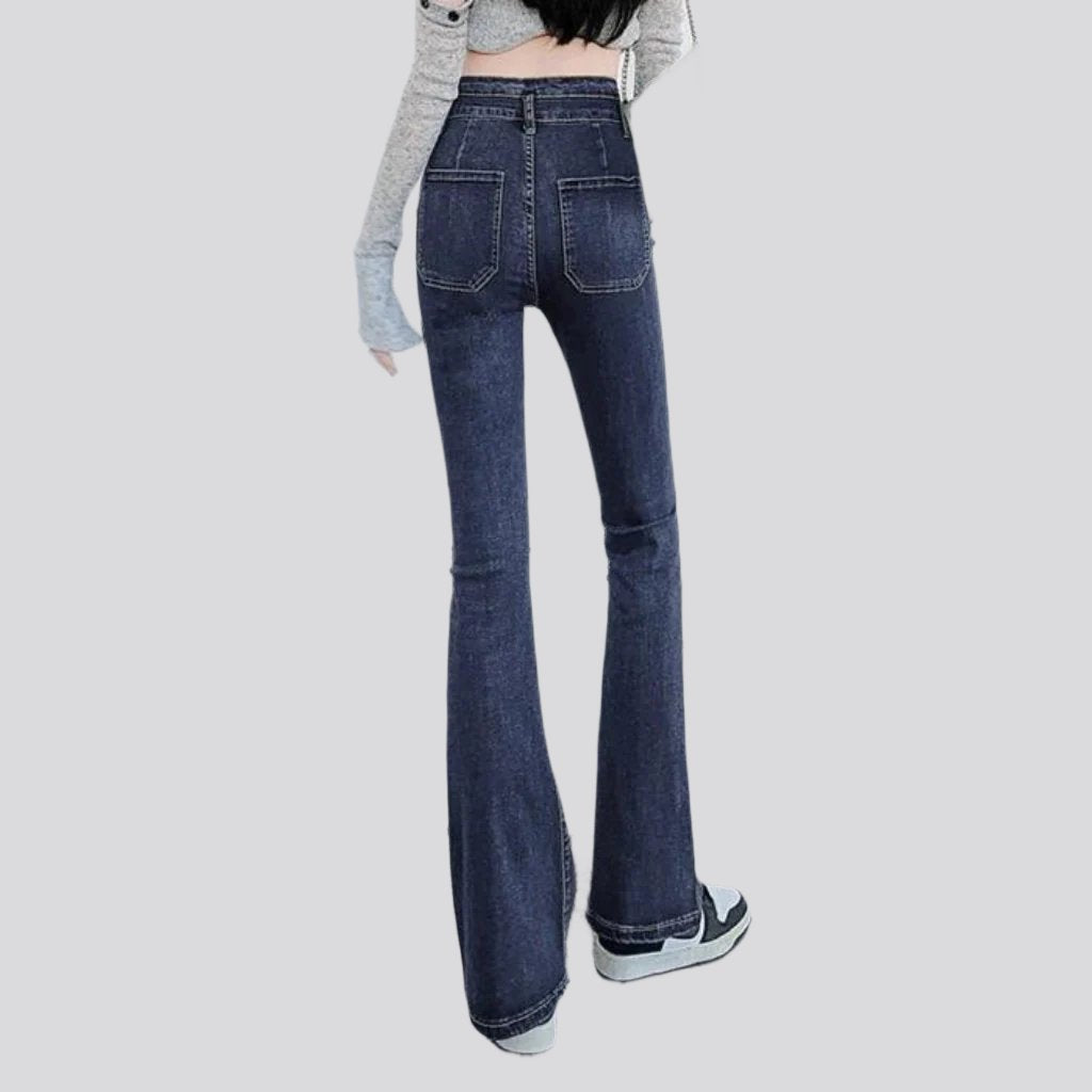 Stonewashed women high-waist jeans