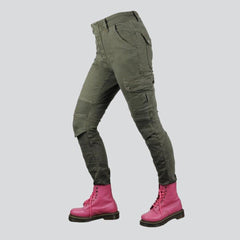 Wear resistant women biker jeans