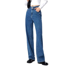 Wide-leg women denim pants