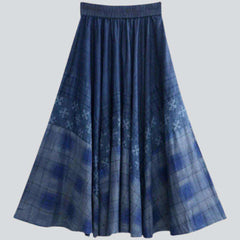 Bohemian flared denim skirt