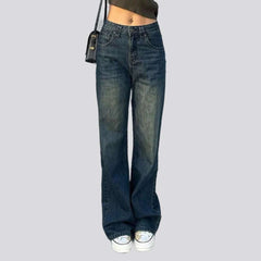 Dunkel verwaschene Vintage Straight Jeans