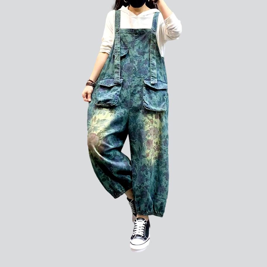 Punk-style women denim dungaree