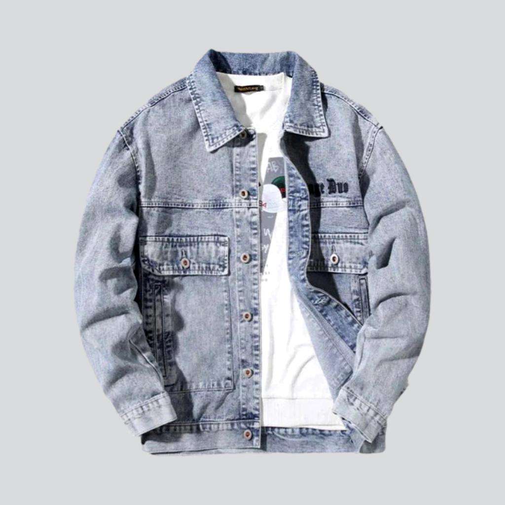 Embroidered men denim jacket