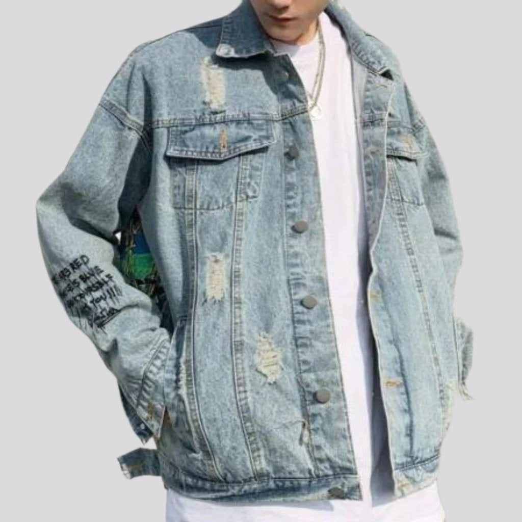 Oversized men jean jacket