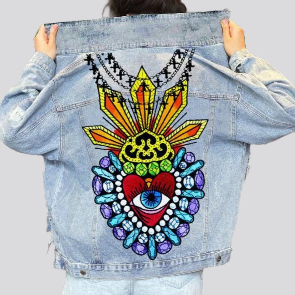 Chaqueta vaquera de mujer pintada