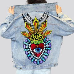 Chaqueta vaquera de mujer pintada