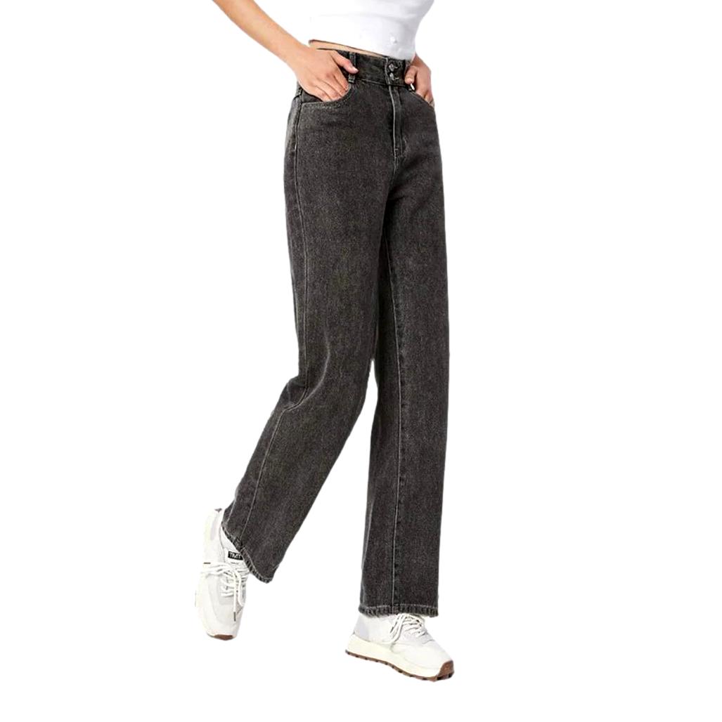 Wide-leg women denim pants