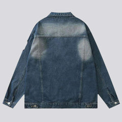 Embroidery denim jacket with patches