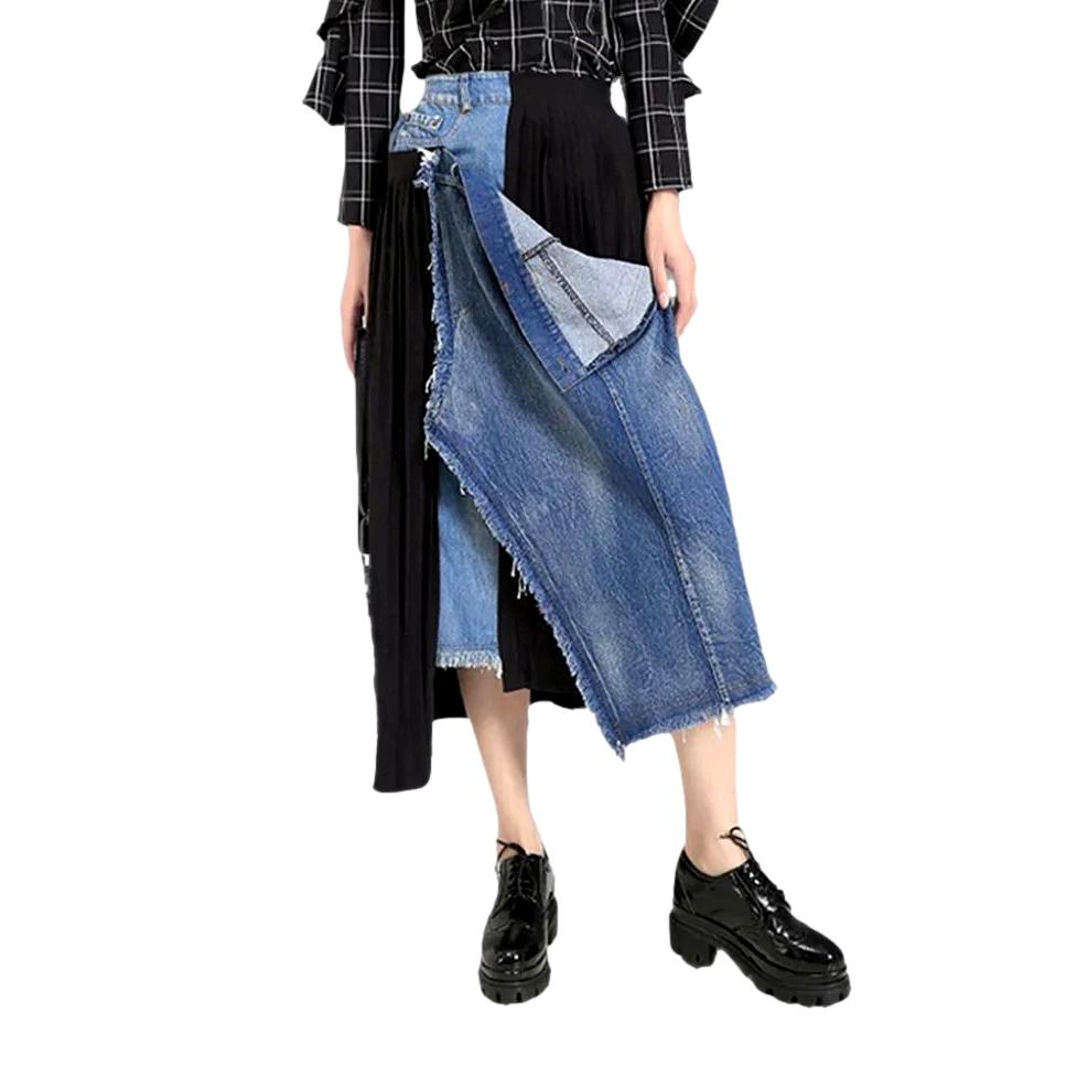 Urban layered women denim skirt