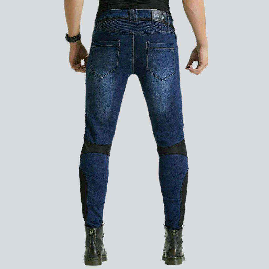 Breathable mesh men moto jeans