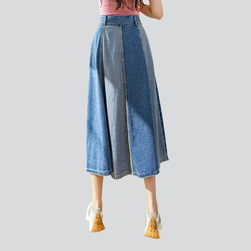 Two-color long denim skirt – Rae Jeans